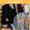 Stilvoller Damen-Strickpullover-Bluse mit einem Schulterträger, langen Ärmeln und weichem Material