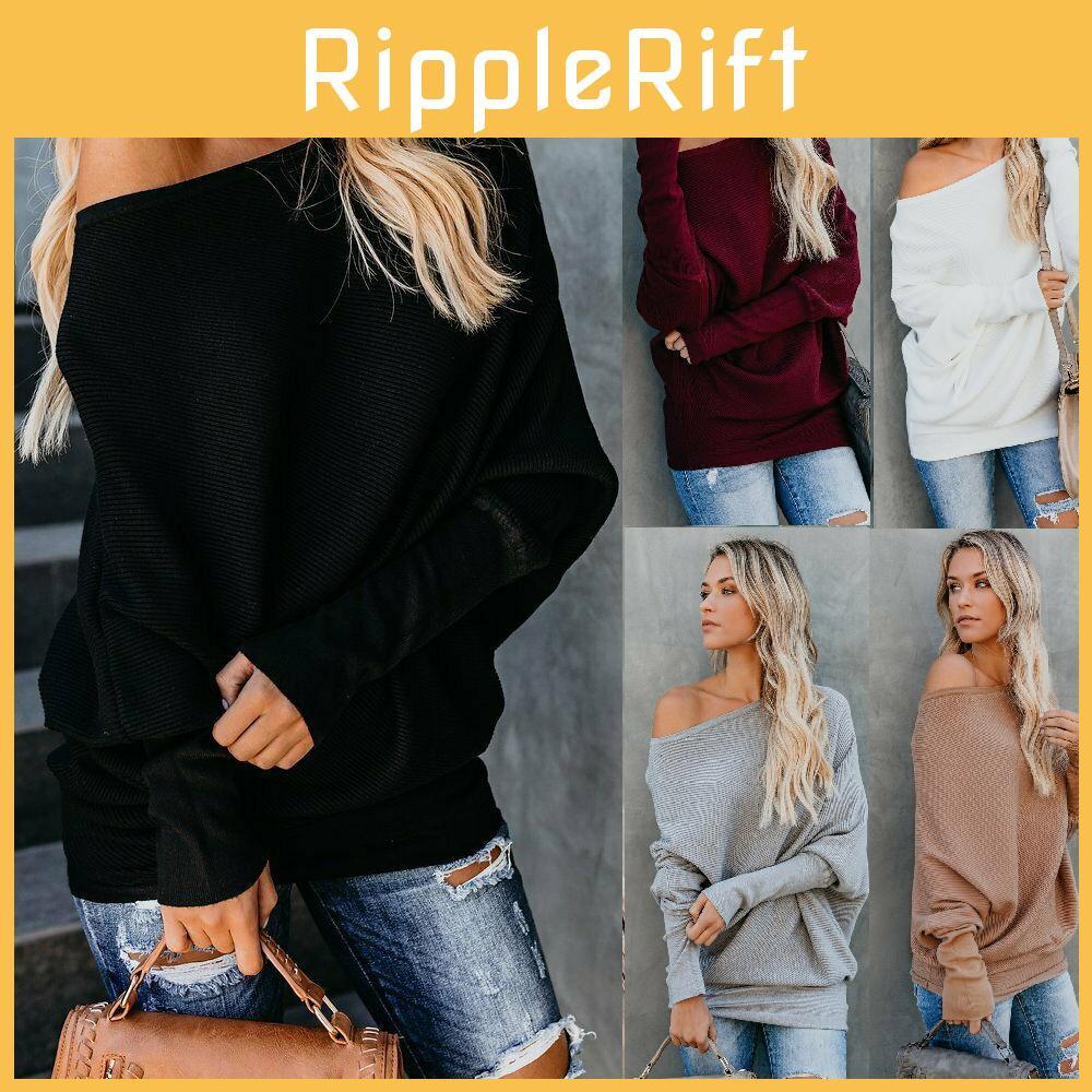 Stilvoller Damen-Strickpullover-Bluse mit einem Schulterträger, langen Ärmeln und weichem Material