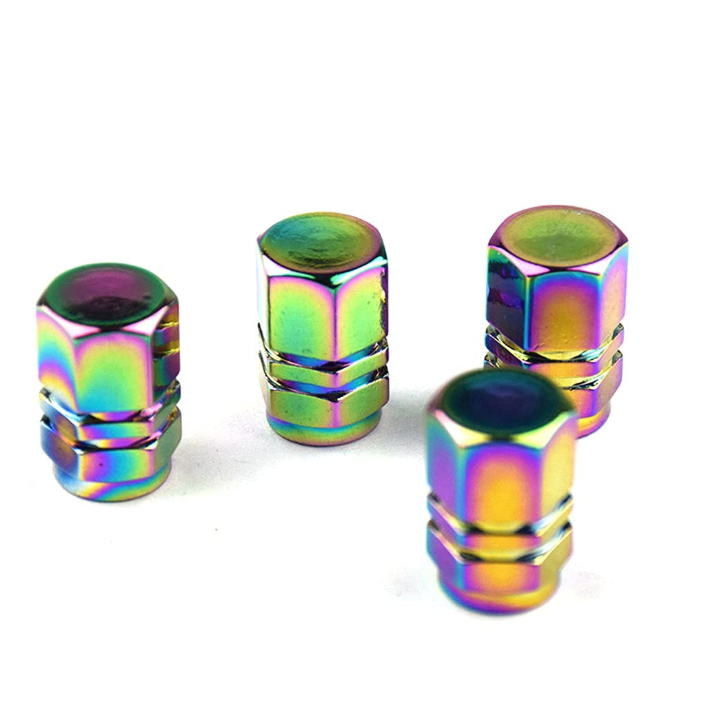 Tire Air Valve Cap, 4 Pieces, Tire Air Valve Cover, Aluminum Alloy, Colorful, Automobile