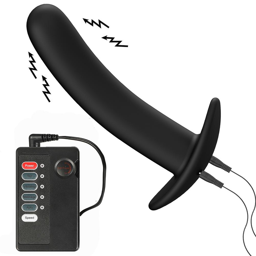 Silicone Anal Butt Plug Prostate Massage Vagina Stimulation Remote Control Electric Shock Sex Toys Men Women Masturbation