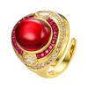 Jewelry Simulation Plain Corundum Chalcedony Retro Ring Main Stone 10 * 12