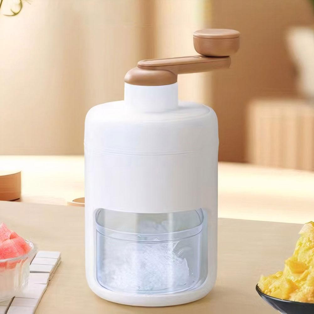 500ML Hand-operated Ice Shaver Multifunction Manual Ice Shaver Hand Crank Shaved Ice Maker for Milkshake Smoothie