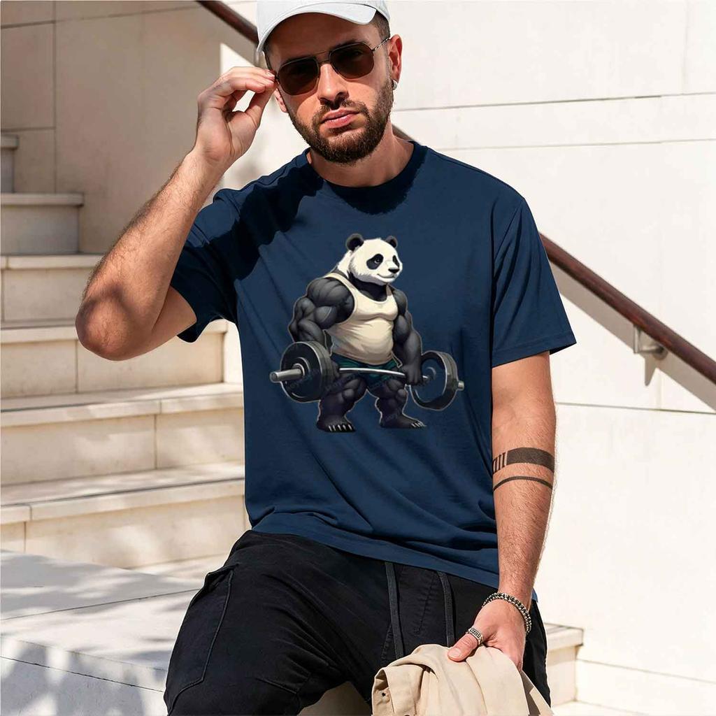 Kinda Fit Sorta Fat Gym Panda Weightlifting Out Fitness Tshirt Streetwear Grh T Shirts Unisex Clothing Harajuku 2026 New Model Unisex