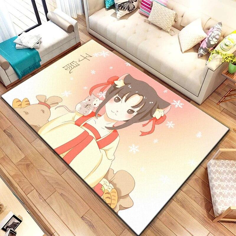 Zwölf chinesische Sternzeichen-Tiere malen Teppich für Wohnzimmer, großer Teppich, schwarzer weicher Teppich, Heimdekoration, Matten, Boho-Teppiche