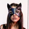 Leather SM Cat Fox Eye Mask for Flirting Cosplay and Role-Playing