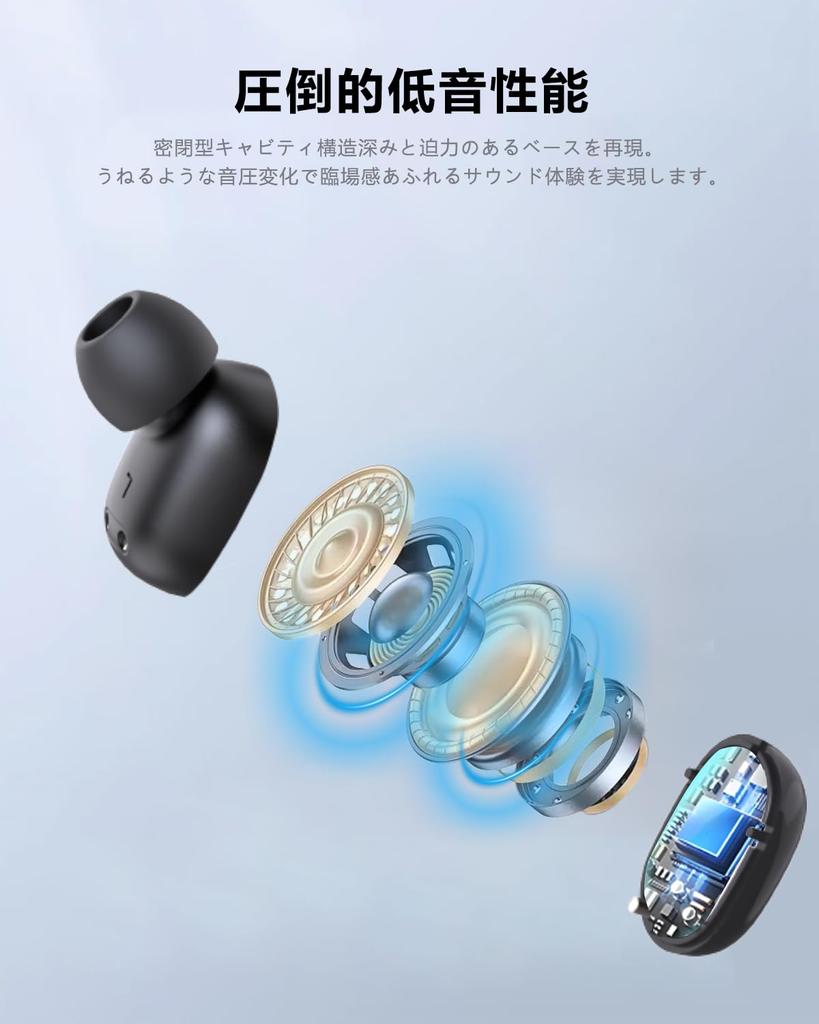 Bluetooth Wireless IPX7 Up To 50 Hours of 2025 Latest Bluetooth HIFI Sound Low Latency Instant Single or for Web and Compatible with Android and