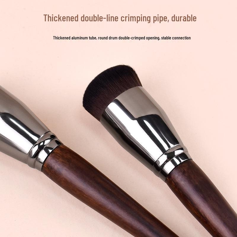 Rosewood Round-Head Foundation Brush: Soft Dense Bristles for Seamless Application