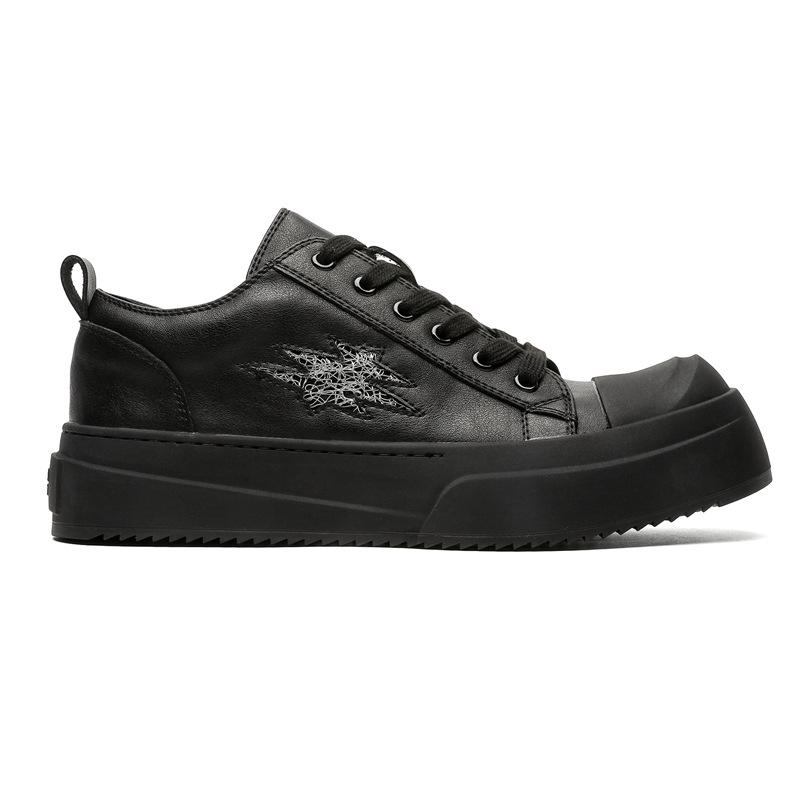 

3718 casual board shoes, men s and women s black thick soles, heightened and breathable stars, the same commuter big head shoes, trendy brand 44-Male code