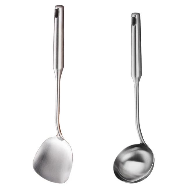 

Набор кухонной утвари из нержавеющей стали, 2-7 предметов, Цельнометаллические инструменты для приготовления пищи - Лопатка, Половник для супа, Шумовка, Ложка для пасты, Большая ложка