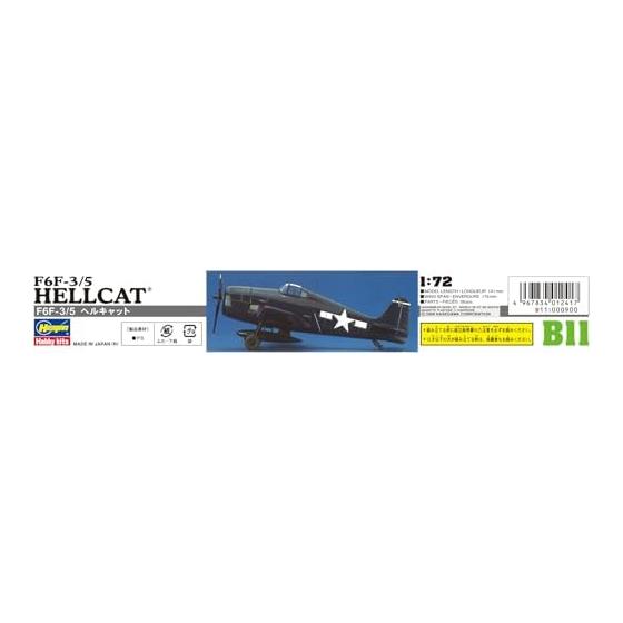 Hasegawa 1/72 US Navy F6F-3/5 Hellcat Plastic Model B11