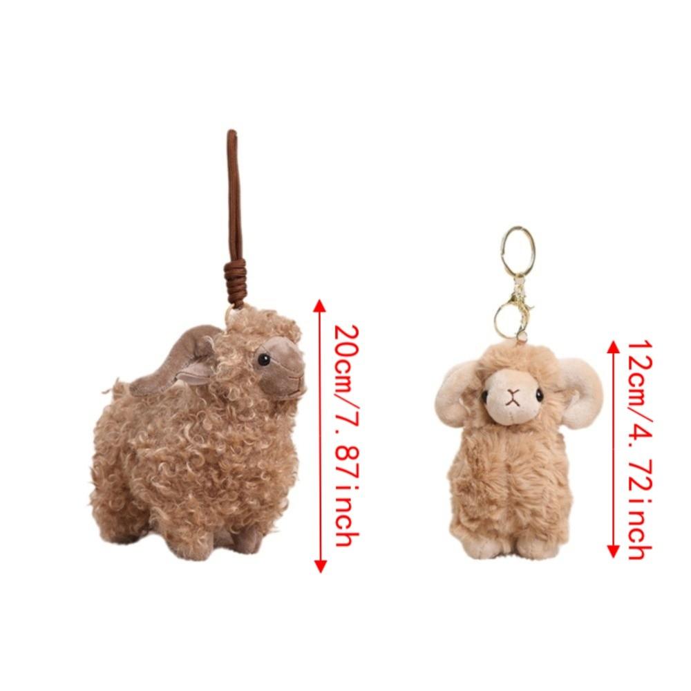 Curly Wool Plush Keychain Fluffy Bag Charm Cute Sheep Pendant Office