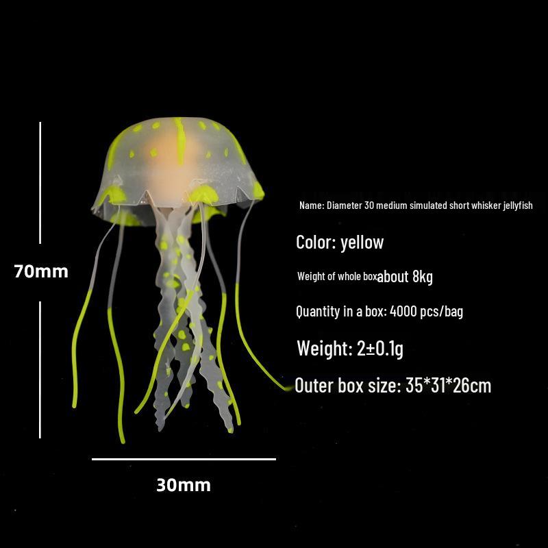 Custom 40mm Luminous Silicone Jellyfish for Aquarium Decoration