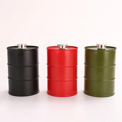 25oz Alcohol Liquor Hip Flask Vodka Oil Drums Whisky Flagon Barrel Shape Whiskey Jug Portable 304 Stainless Steel Bottle