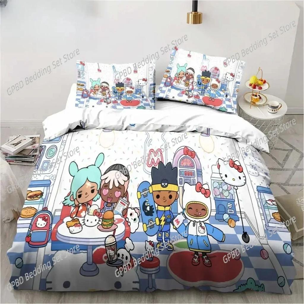 New Luxury New 3D Print Cartoon Game Toca Life World Bedding Set Duvet Cover Bed Set Quilt Cover Pillowcase king Queen Size