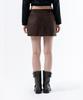 Deogdaibeu Front Zipper Mini Skirt Brown