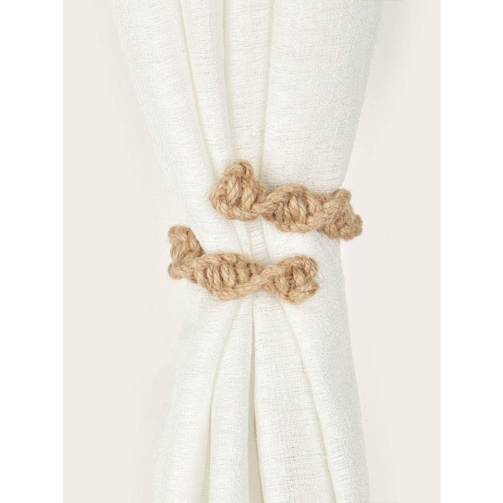

Single Plain Curtain Holdback, Bohemian Braided Style Curtain Tie for Home Decor коричневый