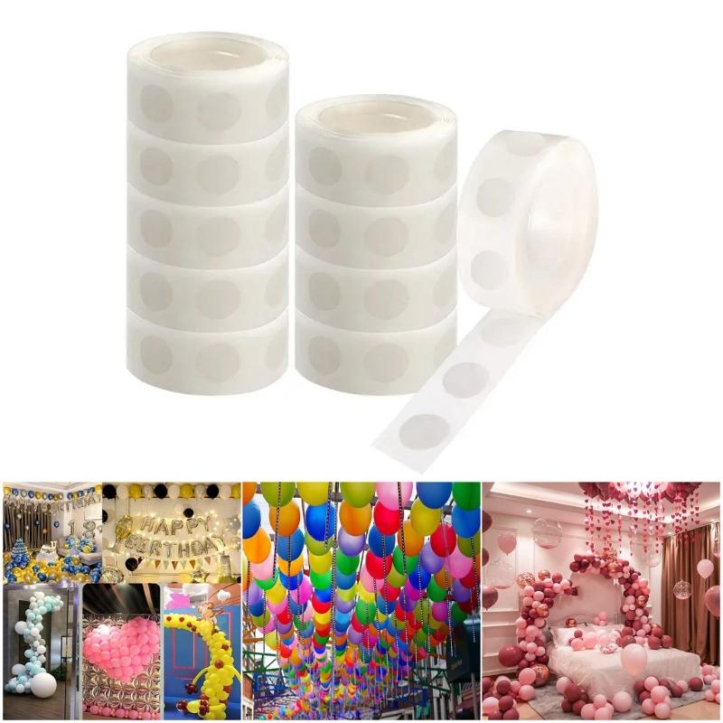 1000Pcs Invisible Double Side Adhesive Dots for Balloon Craft 1.2cm Clear Dots Sticker Removable for Wedding Decoration