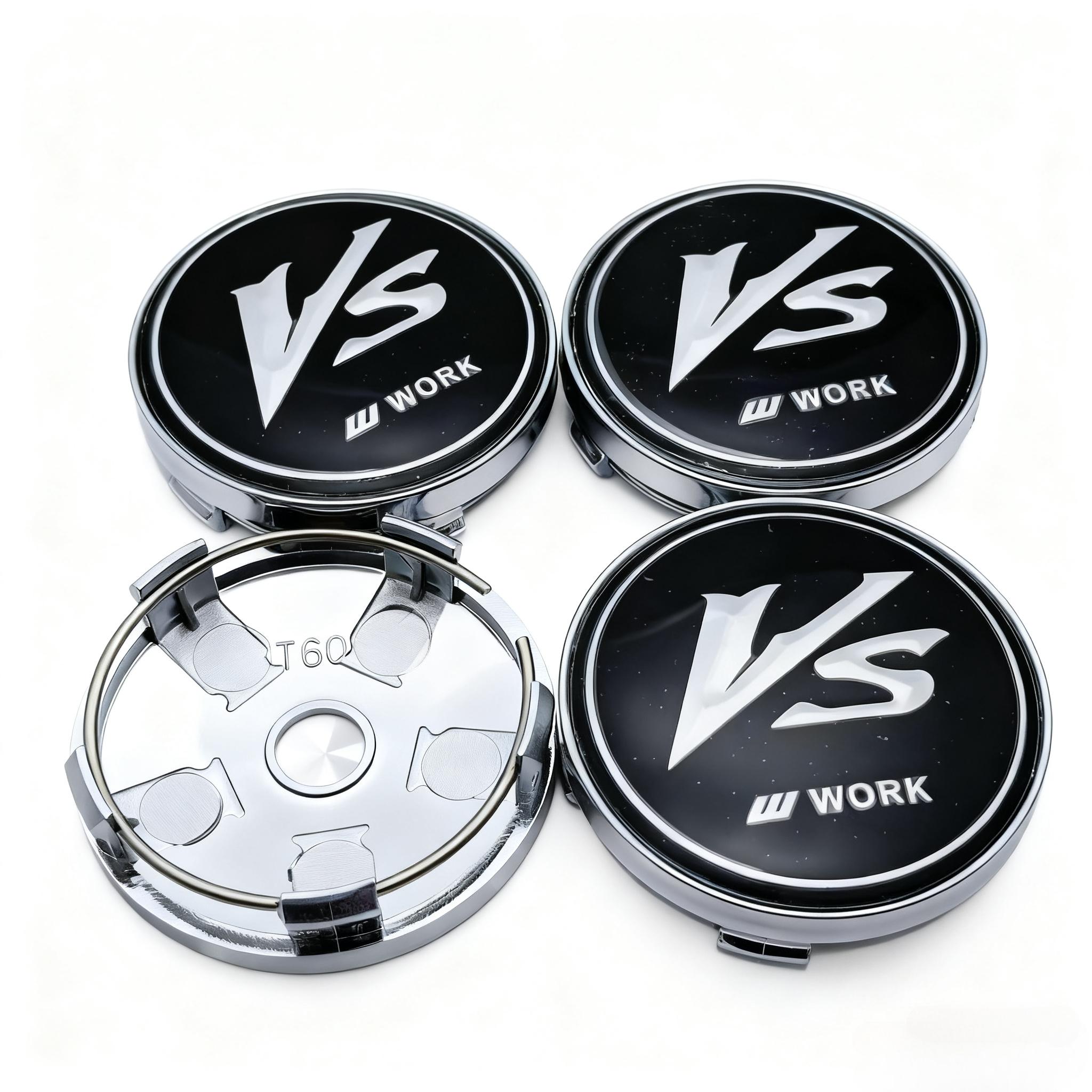 

4 шт. JDM VS W Логотип Work Значок Эмблема Колпачки Центральных Отверстий Колес Автомобиля 60MM Зажимы 56MM Ступицы Колес Пылезащитный Колпачок Обода Колпаки Ступицы Крышка Аксессуары для Автомобиля VS S Badge&4pcs 60MM Wheel Cap