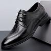 Hand-scratched leather shoes men's 2025 autumn leather British business dress shoes comfortable lace-up men's derby shoes wedding shoes