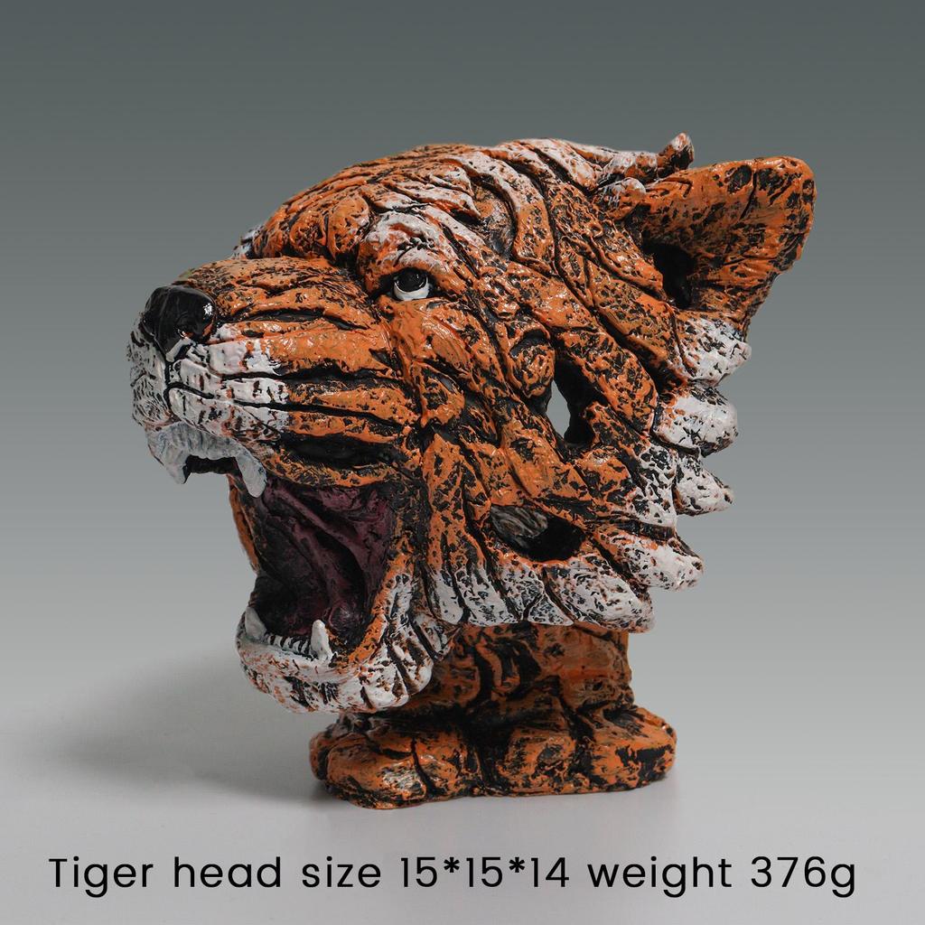 Nuove tendenze Stile nordico contemporaneo Scultura animale Decorazione per la casa Leone Tigre Busto di scene di confine Decorazione della stanza e parete