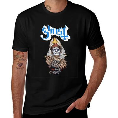 MAZHALAI Herren Baumwoll-T-Shirts Ghost Meliora Kurzarm Rundhals Sport-T-Shirts(2)