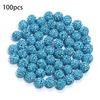 100Pcs 10mm Contas de Argila de Strass Coleção de Gelo Beisebol Estilo Bling Contas Redondas para Colar Pulseira Brincos Jóias DIY