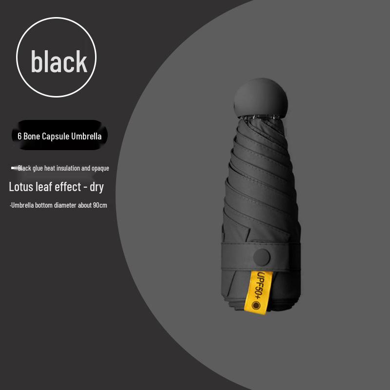 Lätt UV-skyddande Kapselparaply - Bärbart Dubbelanvändningssolskydd för Kvinnor, Soliga och Regniga Dagar