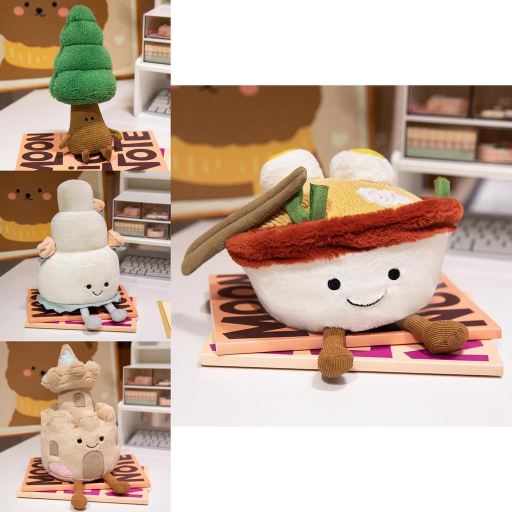 Giocattolo di Peluche Unico 12cm Divertente Forma di Noodle Ramen Design Realistico e Creativo