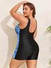 New 2026 European & American Plus Size Women's One-Piece Surfing Swimsuit