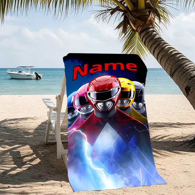 Customizable personalized beach towels Mighty Morphin Power Rangers themed designs.Suitable for the beach, yoga, sports;ideal as beach accessories