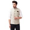 Giacche Nehru da Uomo in Misto Seta VASTRAMAY_VASMJ105BG_38 | Strato Versatile per Matrimoni e Occasioni Festive