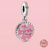 Ciondolo in Argento Sterling 925 Cuore Rosa Fiore Palloncino Infinito Amore Charm Perla Fai da Te Adatto Bracciale Moda Originale Gioielli Donna