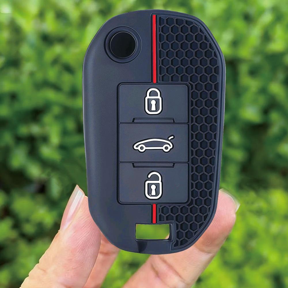 Silicone Flip Folding Key Fob Cover For Peugeot 208 2008 301 308 3008 Rcz 508 408 2008 307 Case For Citroen C3 C4 Berlingo