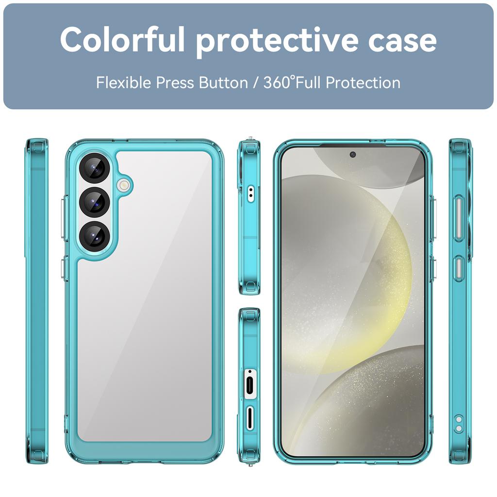 For Samsung Galaxy S25 Phone Case WANLONFENG XC Series TPU Acrylic Cover with Tempered Glass (Big Lens Hole)