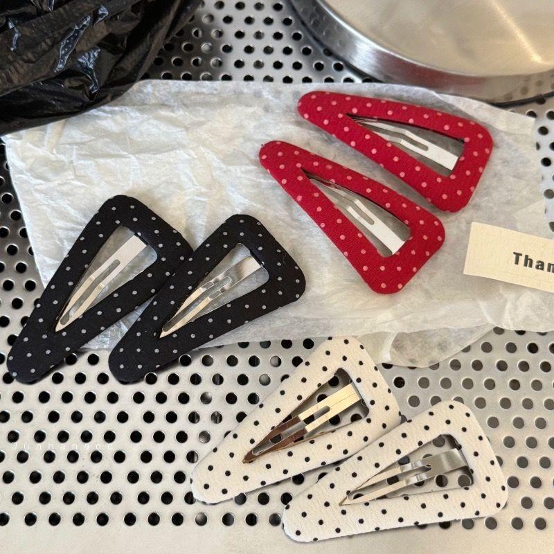 Korean Style Polka Dot Triangle Hair Clip Women's Fashionable and Simple BB Clip Hair Accessories