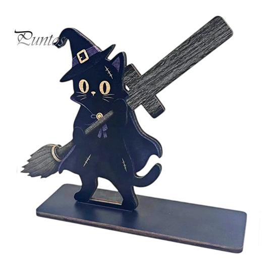 Dark Theme Table Organizer Halloween Wooden Napkin Holder, Ghost Pumpkin Skeleton Cat Bat Tissue Dispenser, Waterproof Gothic Room Decor Tabletop for