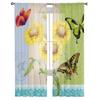 Flower Sunflower Butterfly Postmark Tulle Window Treatment Sheer Curtains for Living Room the Bedroom Curtains Decoration