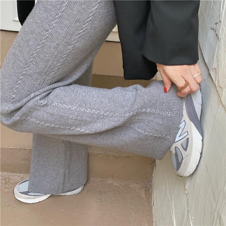 

Женские однотонные модные узкие утолщенные трикотажные брюки с высокой талией повседневные стильные прямые брюки для женщин мягкие удобные универсальные теплые свободные трикотажные брюки one size серый