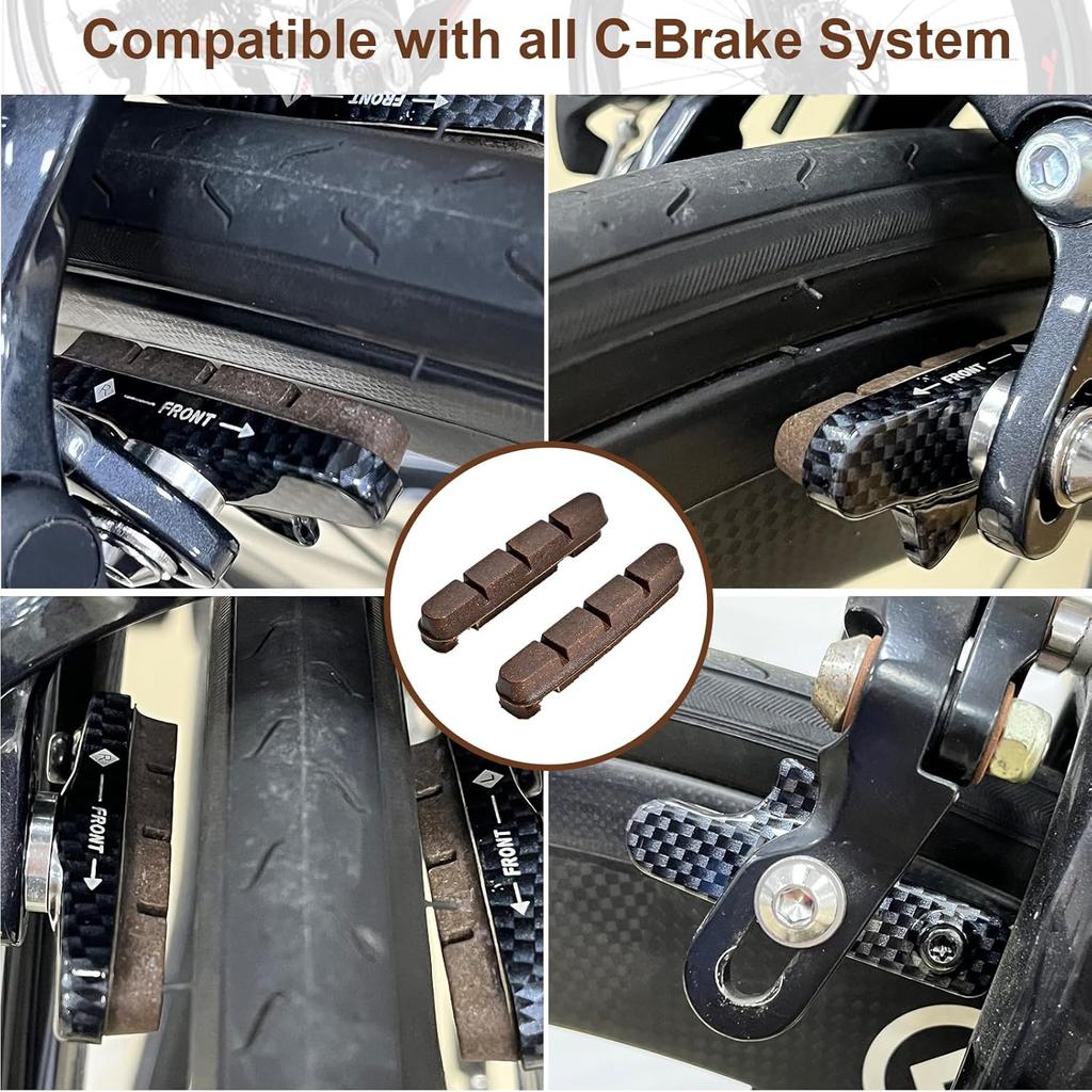 2 Pair of Carbon Brake Pads Carbon Wheels Cushions Cork Brake Shoes Suitable Carbon Rims Use