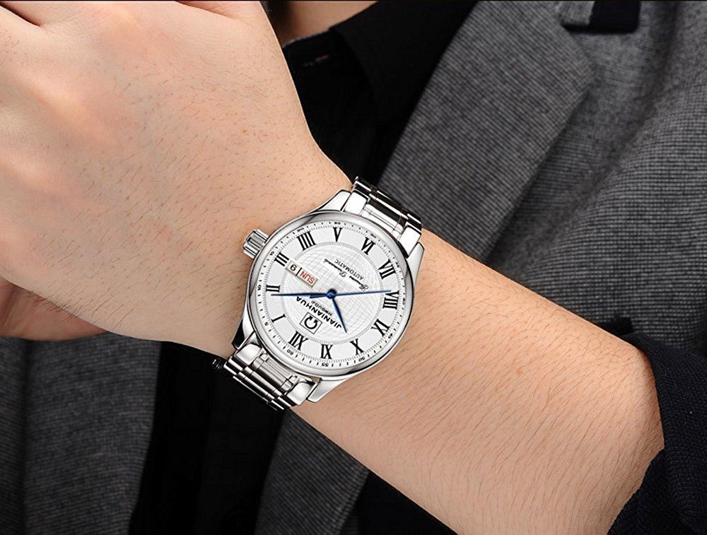 CARNIVAL Mechanische Uhr Kalender 8667G-2 Herren Tag/Datum (Weiß/Silber/Metall) [Artikel]