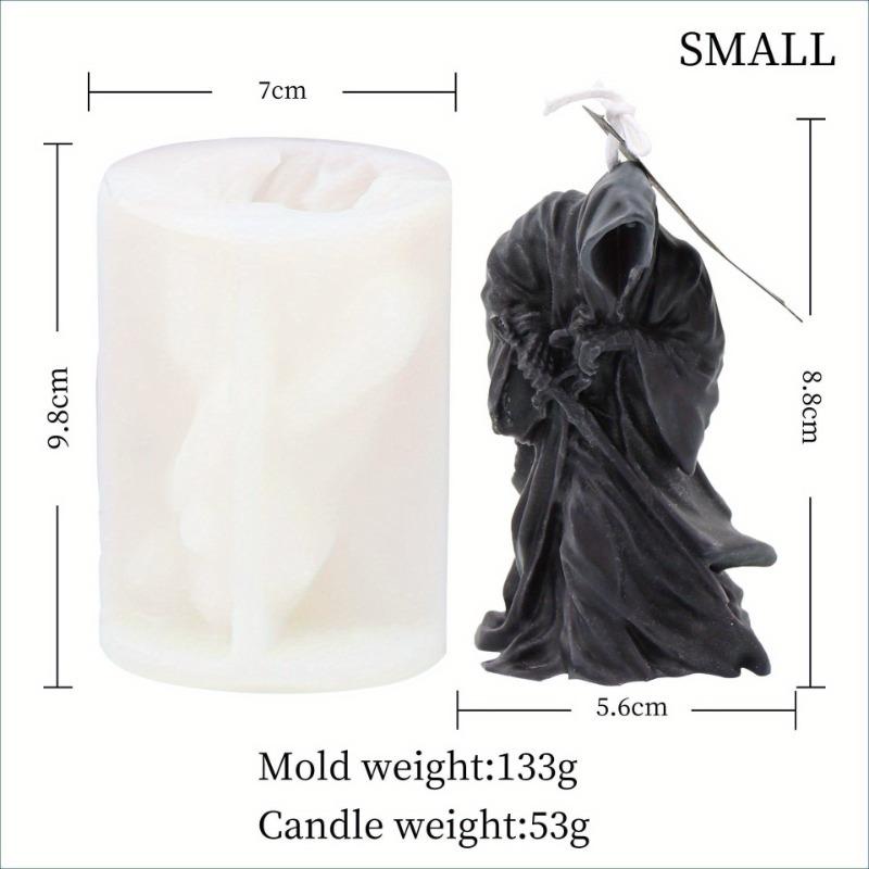 1pc Halloween Draw The Knife Death Silicone Candle Mold DIY Handmade Aromatherapy Gothic Terror Skull Candle Plaster Soy Wax Soap