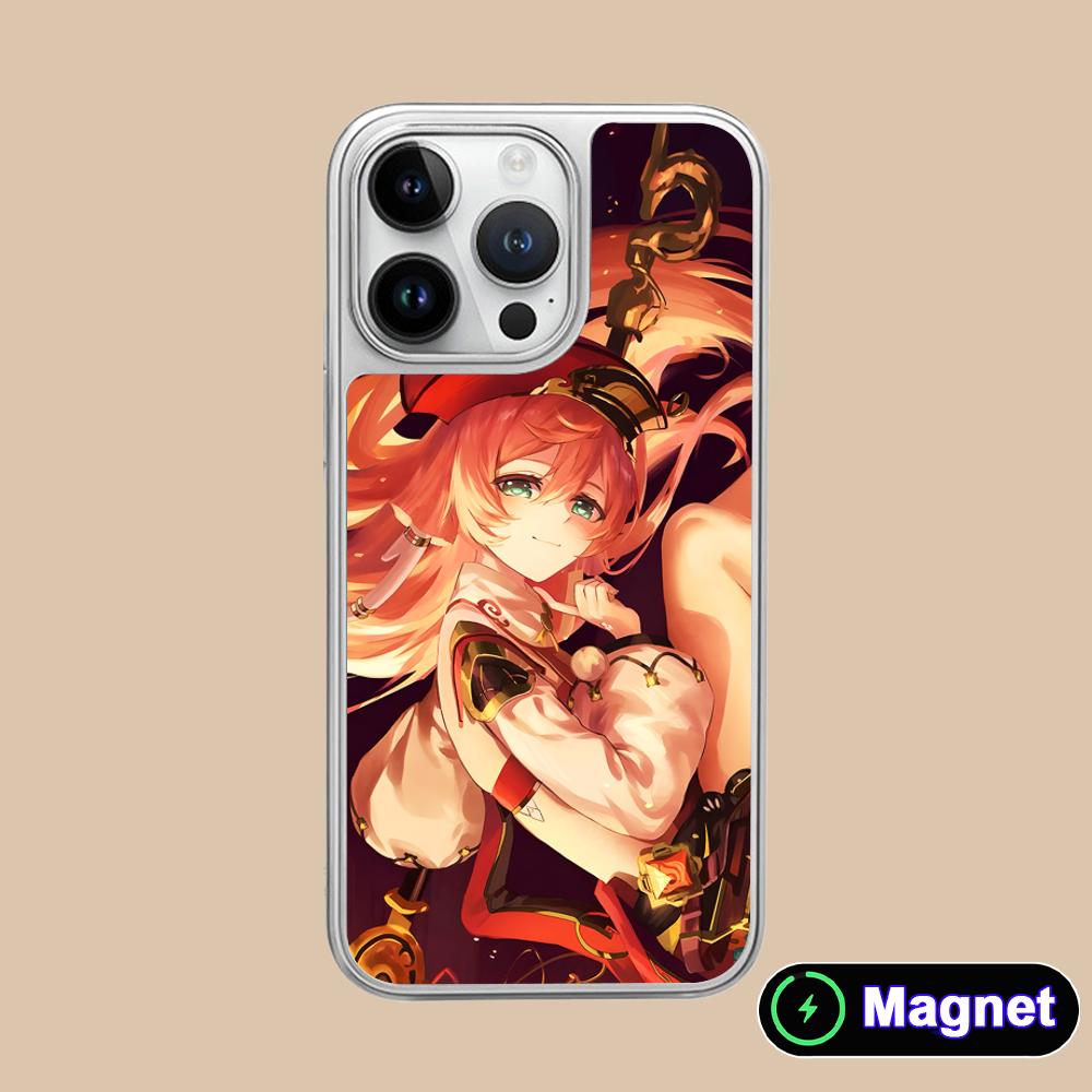 

Game GI Yanfei Silver Plating Magsafe Mobile Phone Case for iPhone 17 16 15 14 13 12 11 Air Pro Max Plus Colorful Cover iPhone 11
