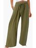 Bohemian Solid Color Drawstring Beach Pants - New Loose Casual Trousers