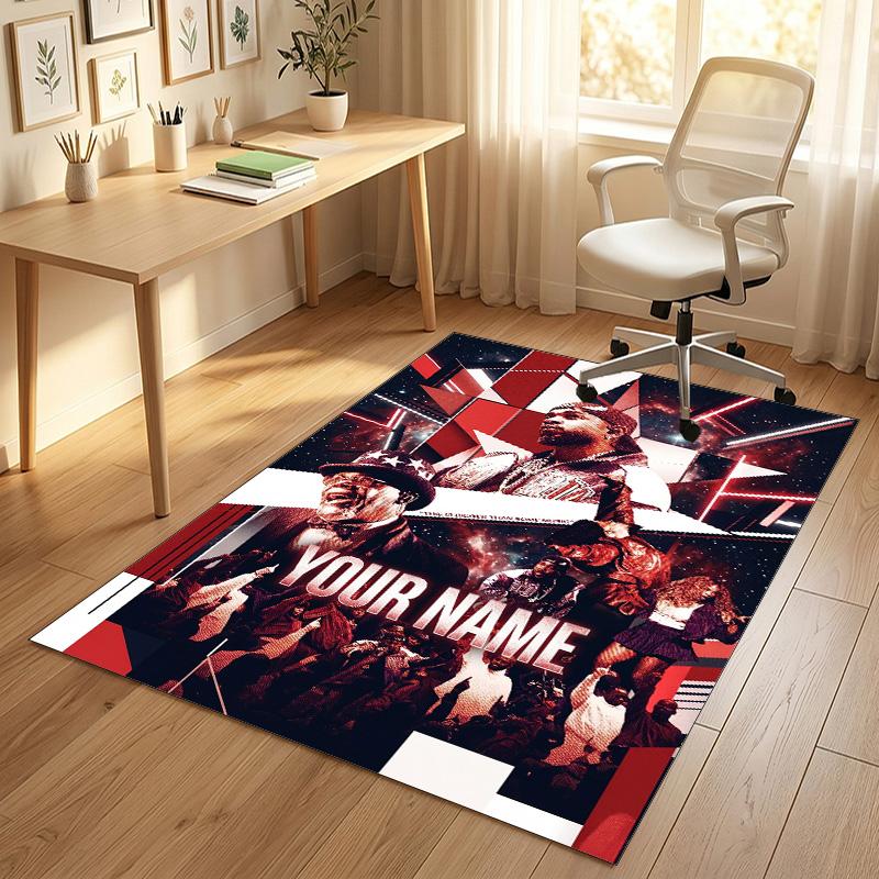 Personalized Crystal Velvet Carpet,Kendrick Lamar Custom Printed Name, Plush Area Rug For Home Indoor Decor