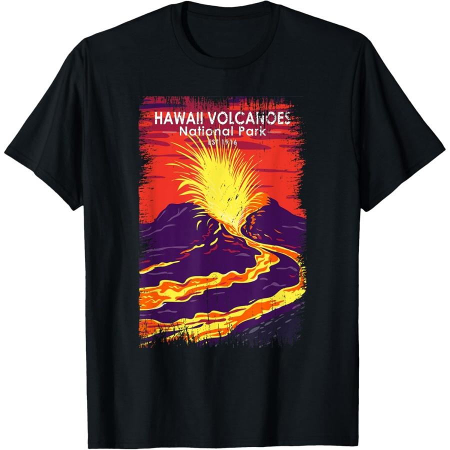 Hawaii Volcanoes National Park Vintage Grunge T-Shirt S