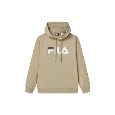 Fila Vintage Hooded Letter Print Long Sleeve Sweatshirt Unisex Sweatshirt Khaki F51U348298F-LK
