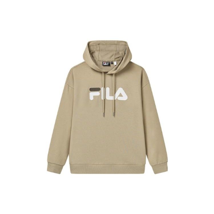 

FILA Vintage Hooded Letter Print Long Sleeve Sweatshirt Unisex sweatshirt Khaki F51U348298F-LK M