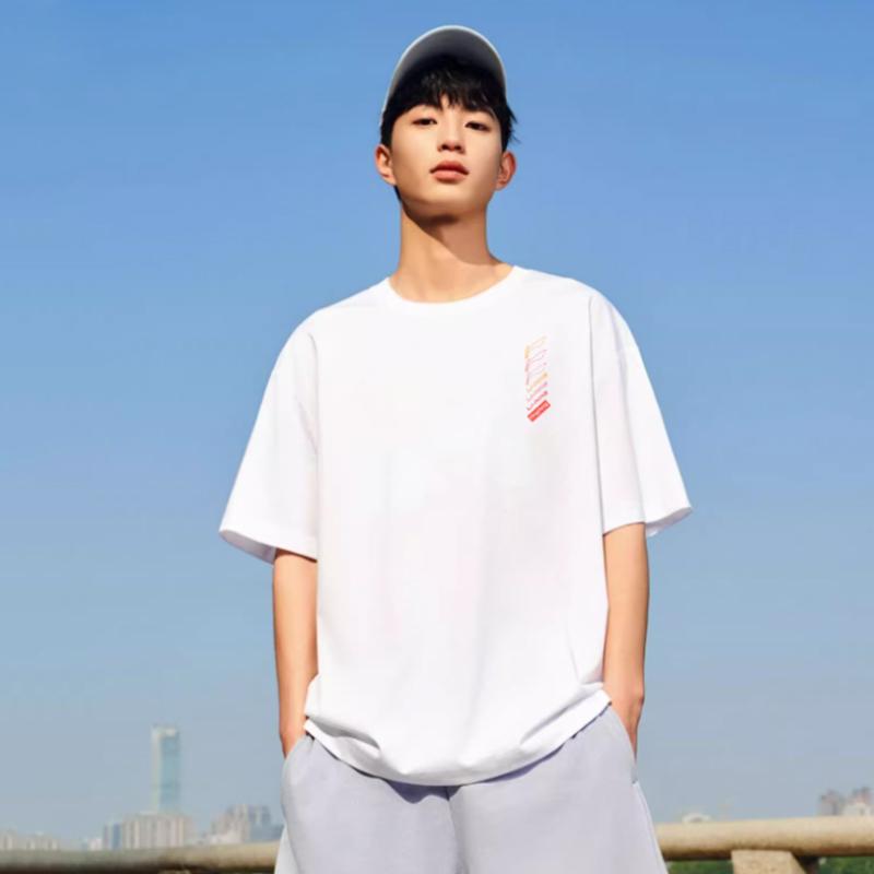 Li-Ning Breathable Trendy Versatile Round Neck Cultural T-Shirt Men Tops ATSV699-2