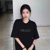 pure cotton black short-sleeved t-shirt women's new student large size loose casual and versatile couple's clothing men's and women's tops