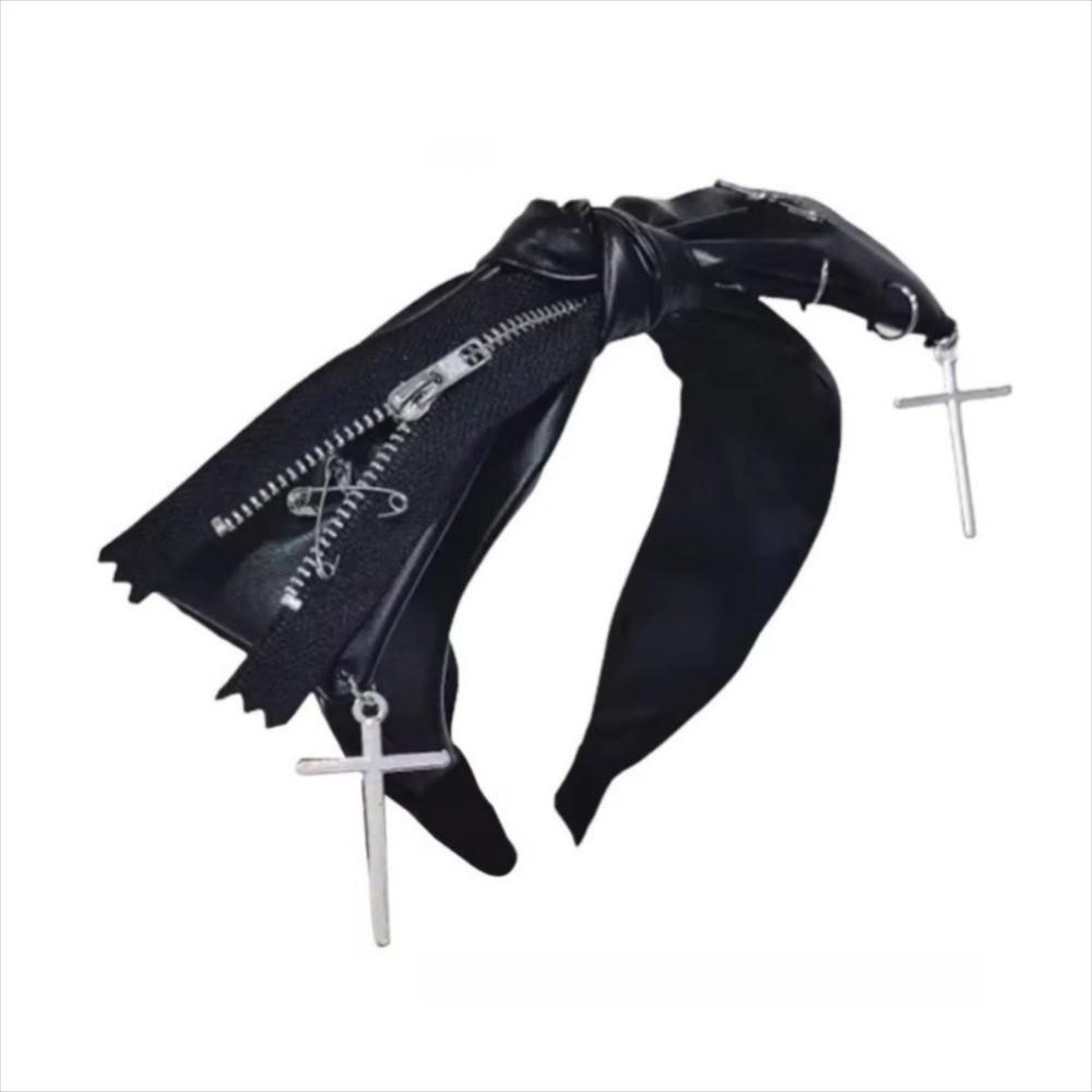 Dark Color Subculture Hair Band Zipper Pin Harajuku Hair Hoop Punk Hair Accessories